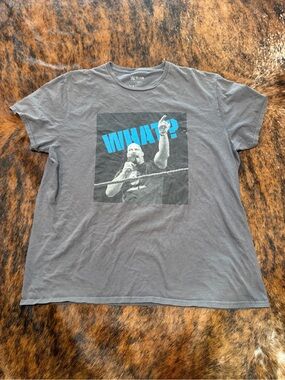 WWE Stone Cold Steve Austin Slam Crate WHAT? Graphic T-Shirt Gray Mens Large XL